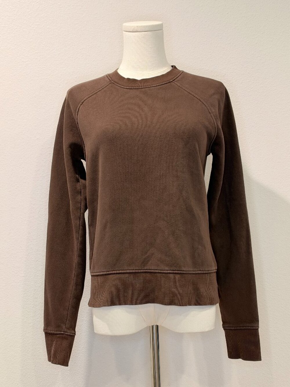 Zara Brown Stone-Washed Fleece Crewneck Sweatshirt – Size XS – New With Tags